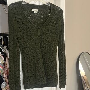 LOFT Women's Olive V-Neck Sweater